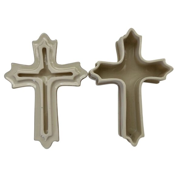 Vintage Lenox Treasures Collection Religious Cross Trinket Rosary Box - Picture 3 of 8